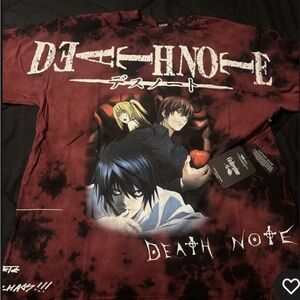 Civil Regime Death Note Anime Graphic Tee - Red Black Tie-Dye